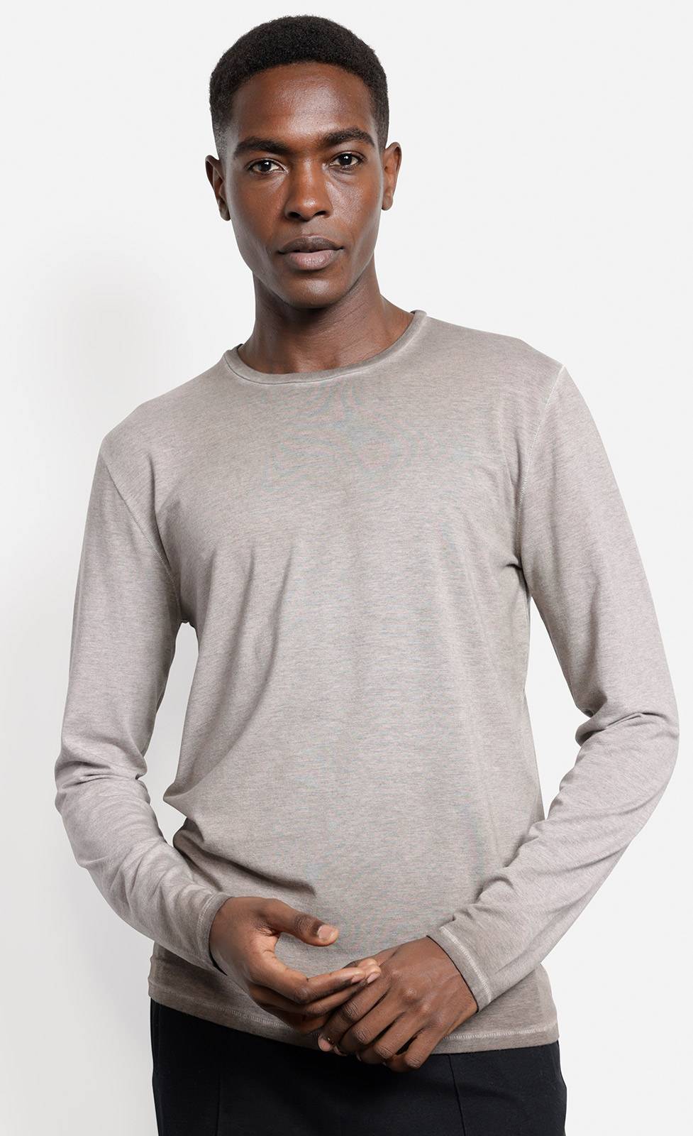 Kiefermann Erics Überfärbtes Langarmshirt mit Rundhals Begrenztes Angebot