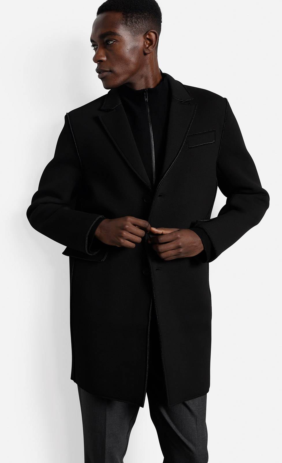 Kiefermann Baris Mantel aus gebondetem Jersey Discount Store für neue Produkte