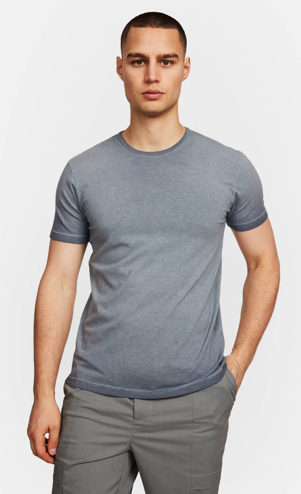 Kiefermann Robin Überfärbtes Rundhals-T-Shirt Online Outlet