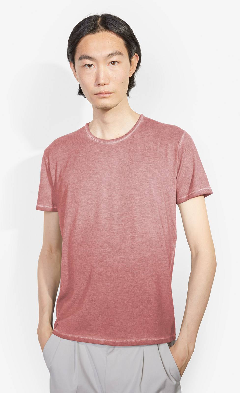 Kiefermann Robin Überfärbtes Rundhals-T-Shirt Online Outlet