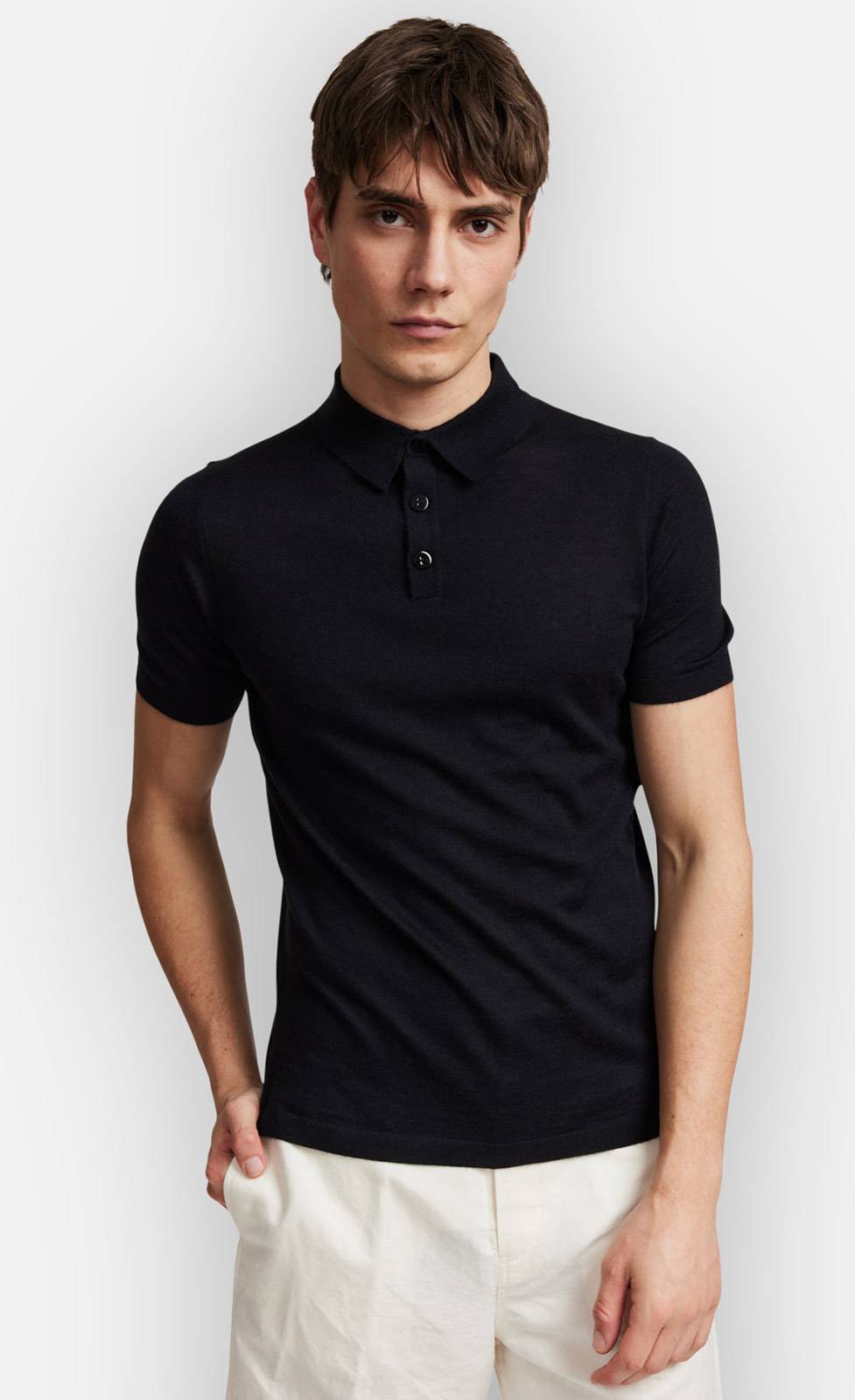 Kiefermann Lenny Strickpolo aus Kaschmir Black Friday Preise