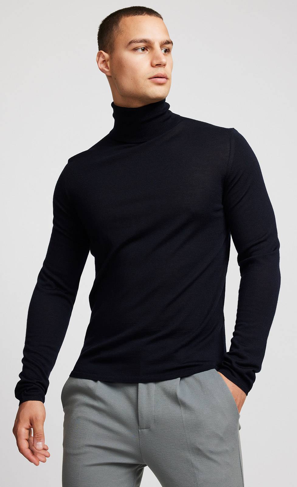 Kiefermann Theo Merino Rollkragen-Strickpullover Kostenlose Rückgabe