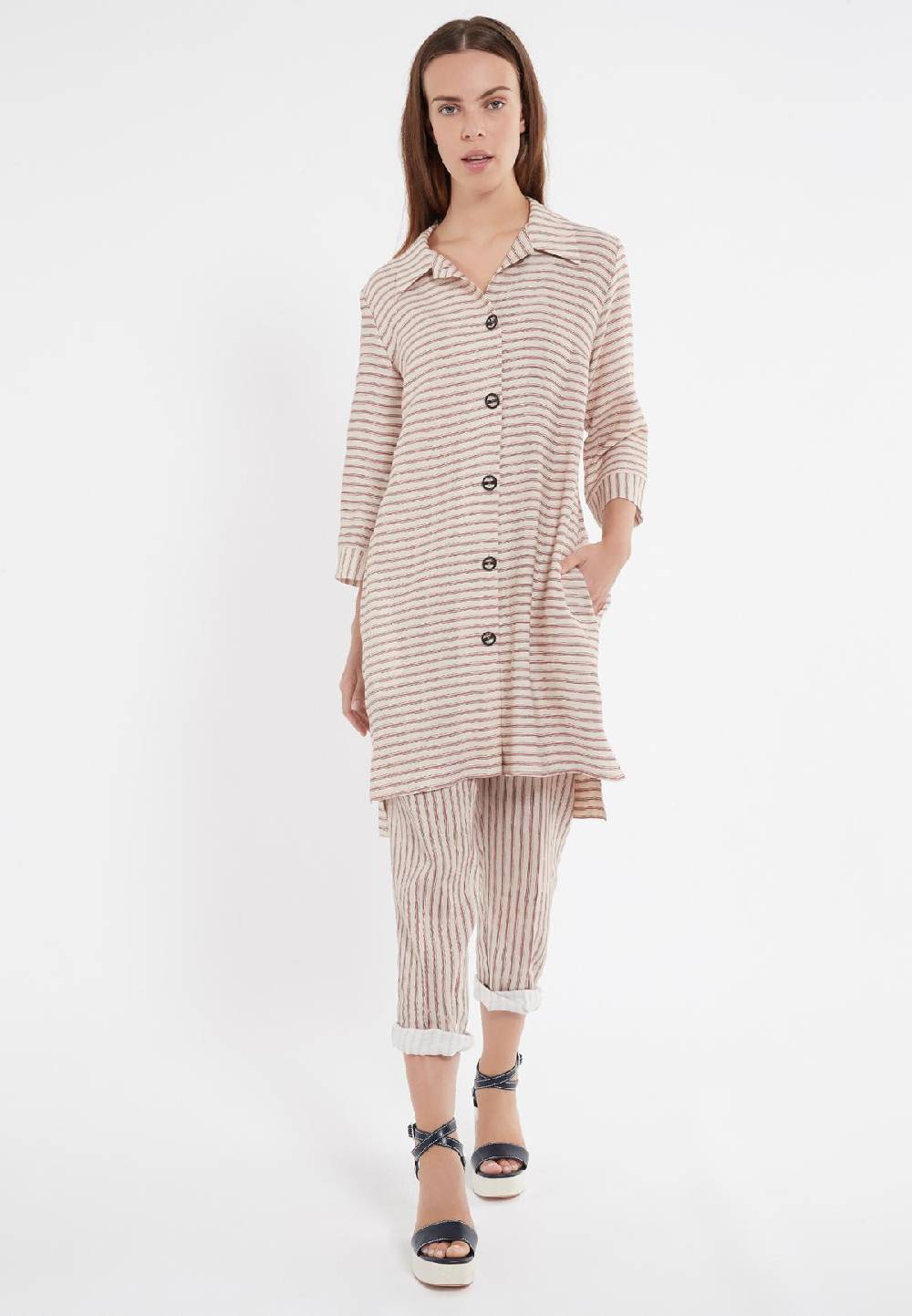 Ana Alcazar Leinen Hemdblusen Kleid Zemla Rabatte dieses Monats