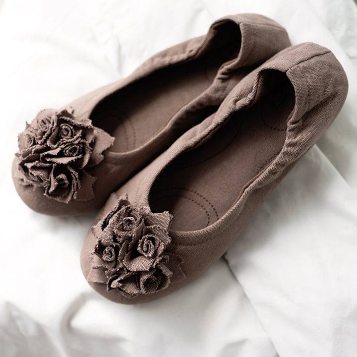 Pampuschen Grace cotton canvas lehm im Angebot