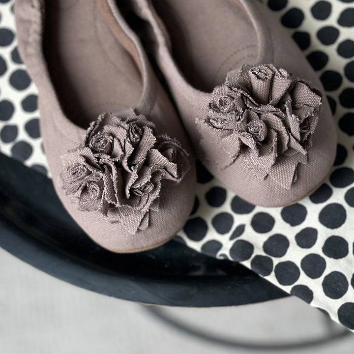 Pampuschen Grace cotton canvas lehm im Angebot