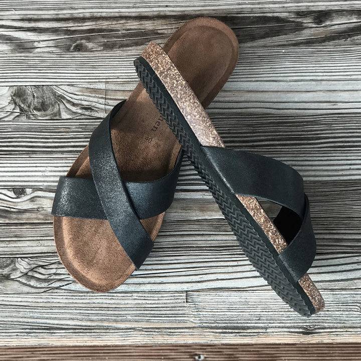 Pampuschen Lyda B metallic schwarz Günstiger Verkauf