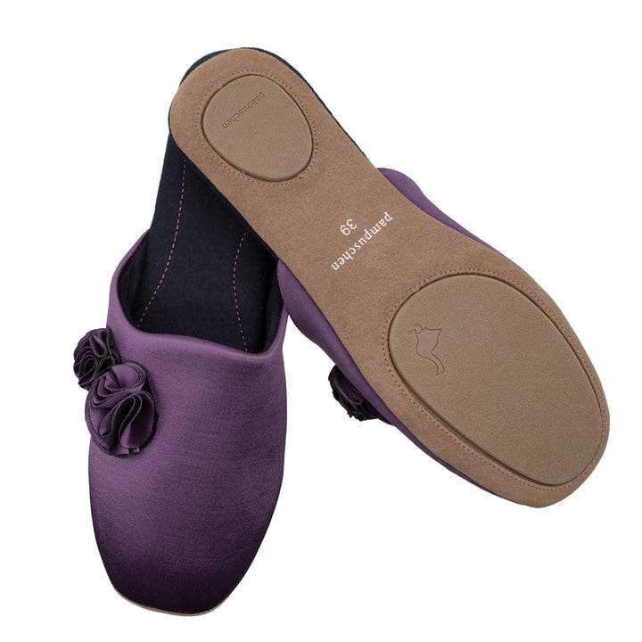 Pampuschen Ginger satin aubergine Limitierter Zeitrabatt