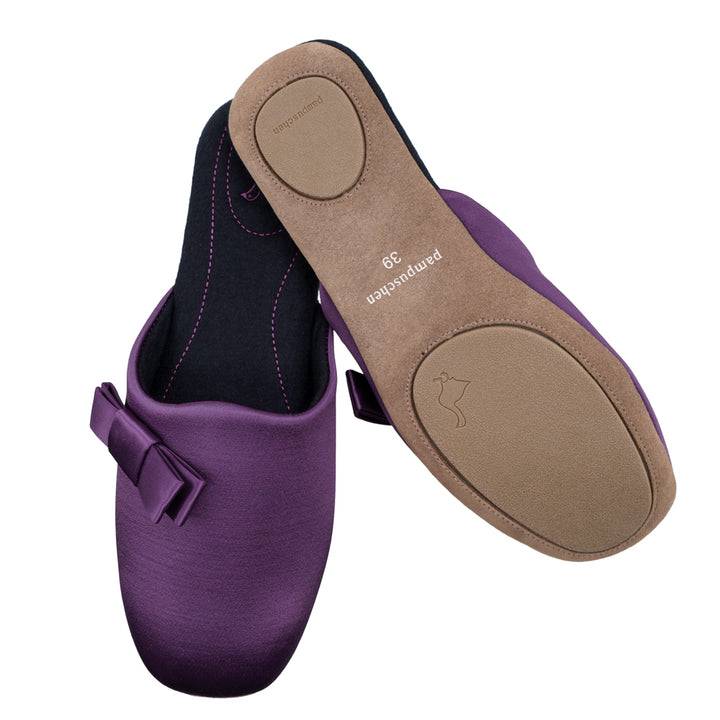 Pampuschen Jane satin aubergine Günstig kaufen
