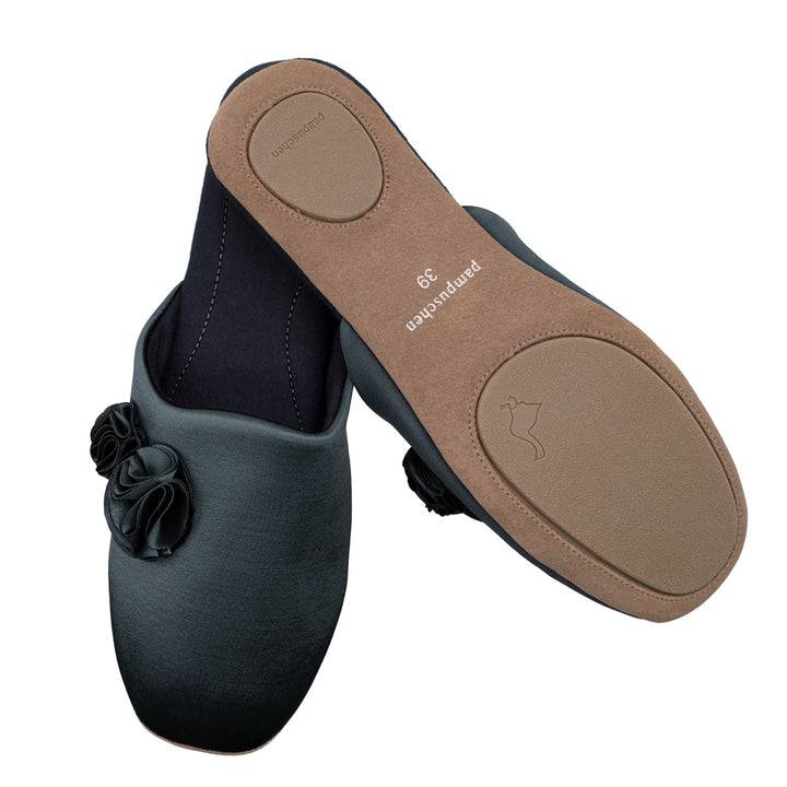 Pampuschen Ginger satin schwarz Versandkostenfrei
