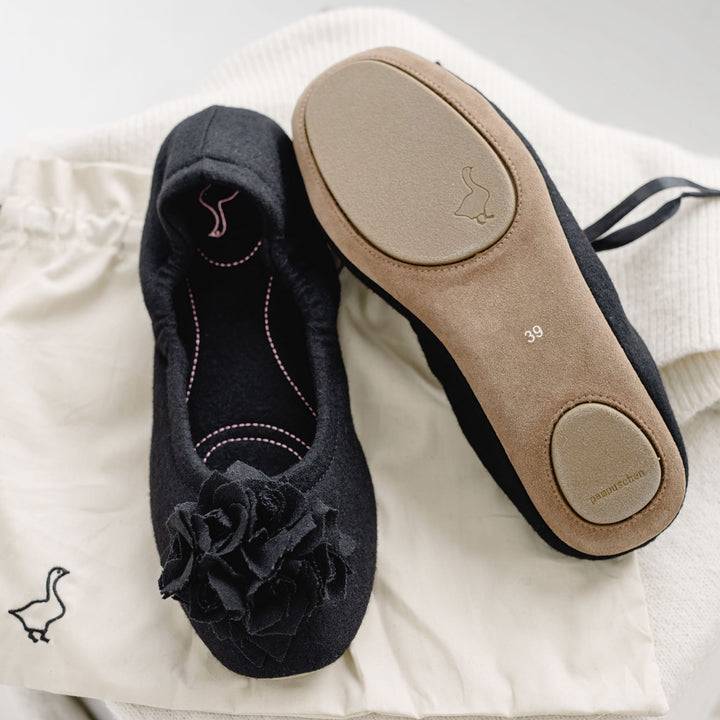 Pampuschen Grace wool schwarz Heißer Verkauf