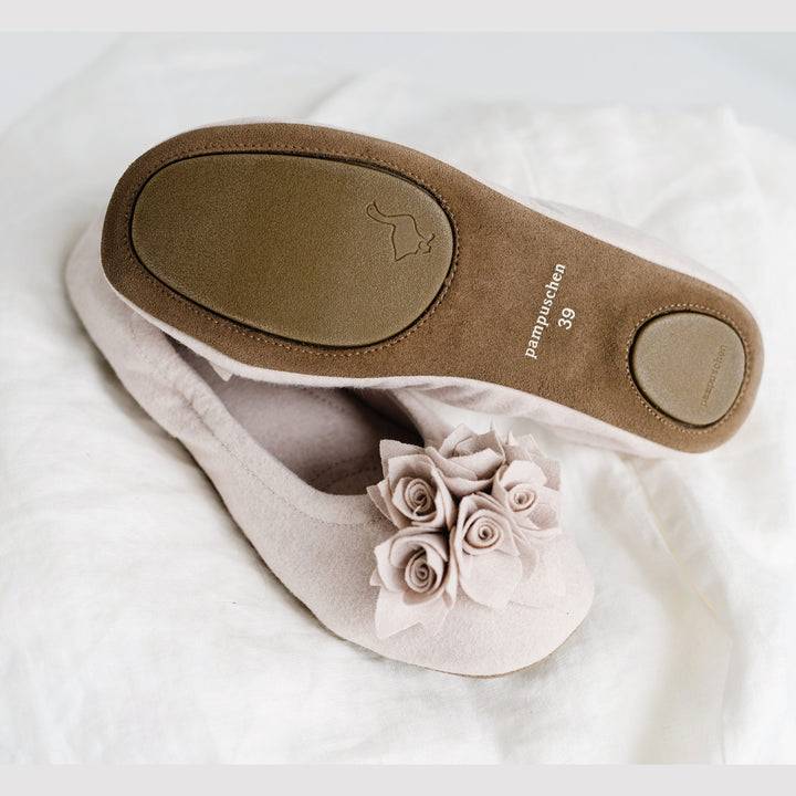 Pampuschen Grace wool beige Letzter Tag