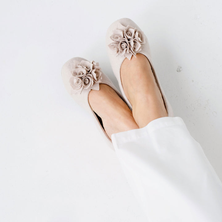 Pampuschen Grace wool beige Letzter Tag