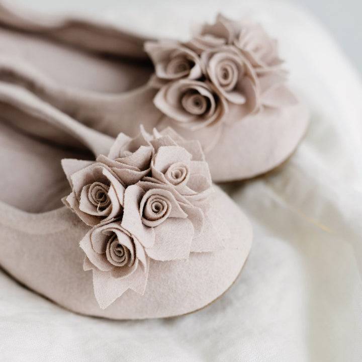 Pampuschen Grace wool beige Letzter Tag