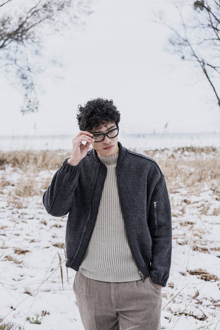 Phil Petter Woll-Walk-Bomberjacke aus Merinowolle, Oversized Fit Neuheiten