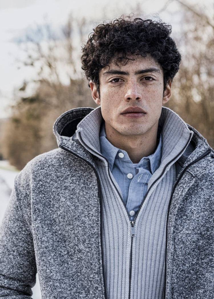 Phil Petter Zippjacke aus Merinowolle, breiter Ripp-Strick Bestseller