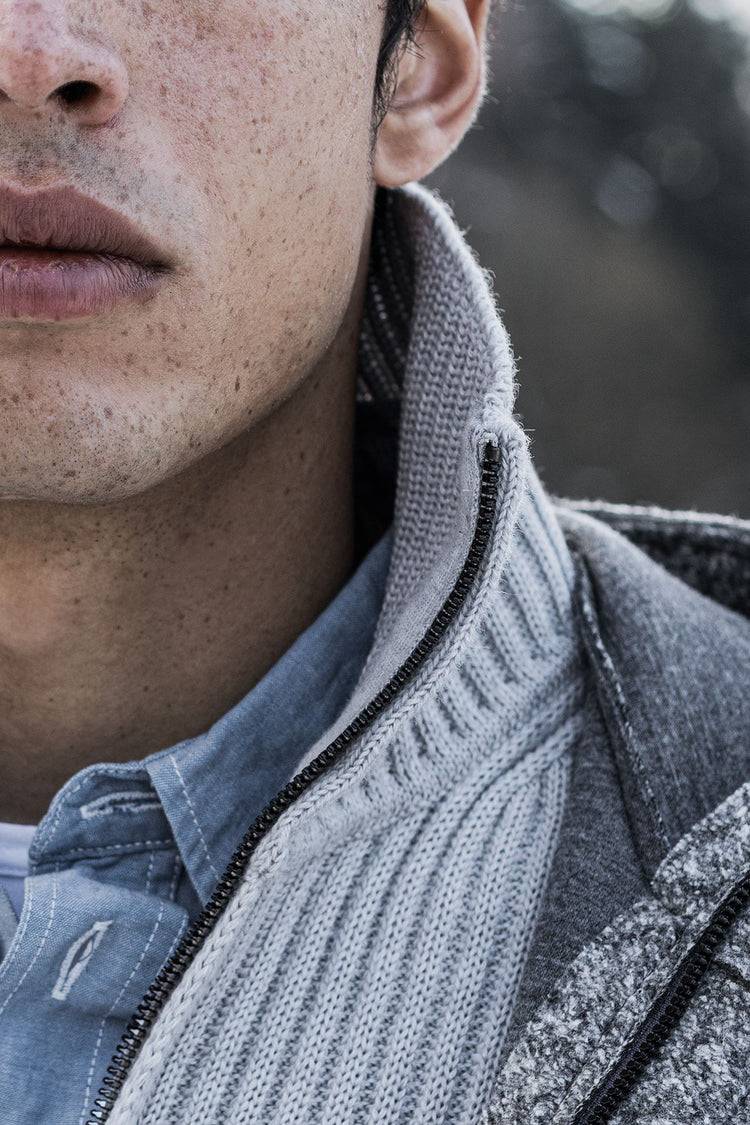 Phil Petter Zippjacke aus Merinowolle, breiter Ripp-Strick Bestseller