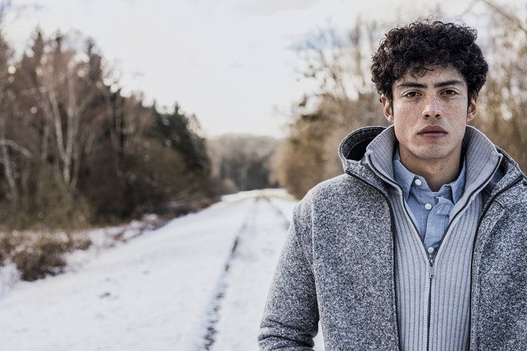 Phil Petter Zippjacke aus Merinowolle, breiter Ripp-Strick Bestseller