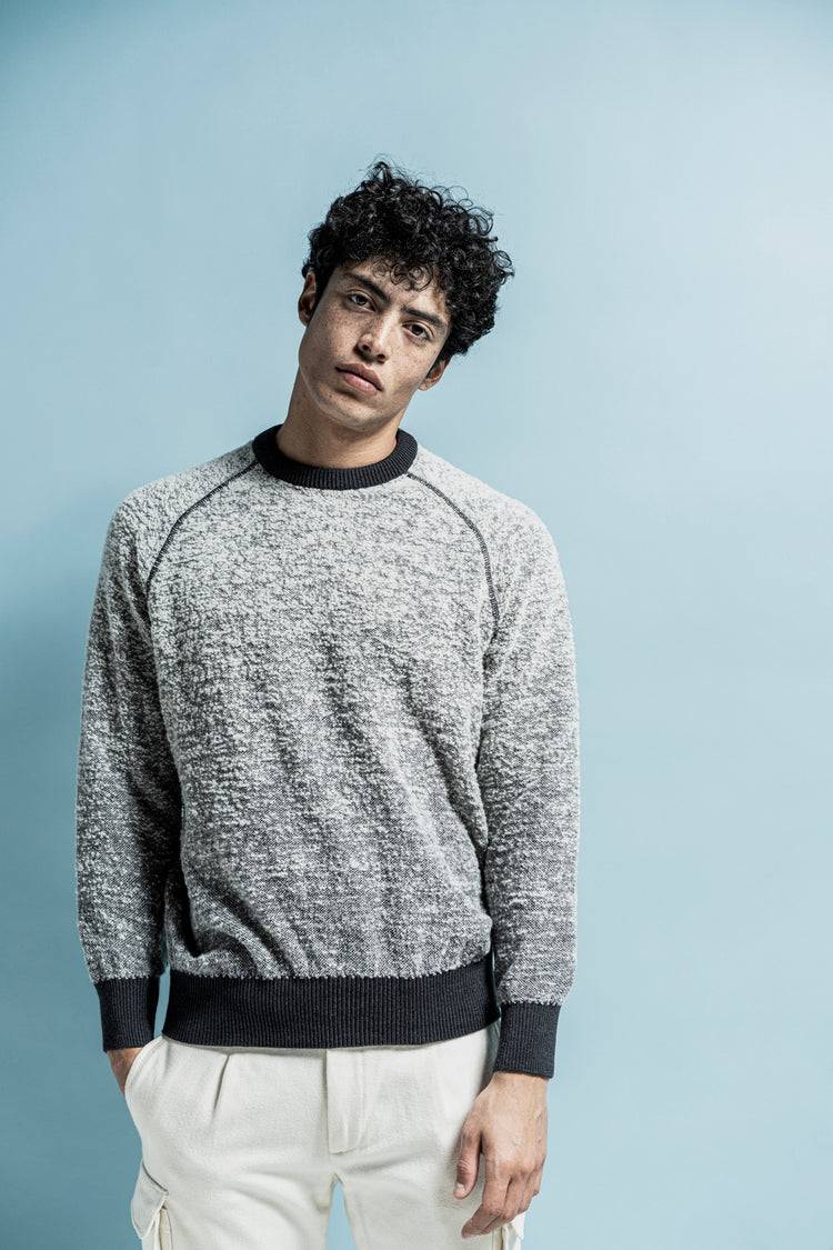 Phil Petter Rundhals-Pullover aus Merino-Bouclé, Relaxed Fit Riesige Rabatte