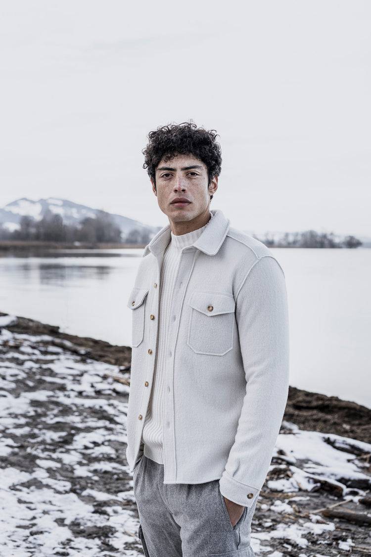 Phil Petter Rundhals-Pullover aus Merinowolle, breiter Ripp-Strick Speichern exportieren