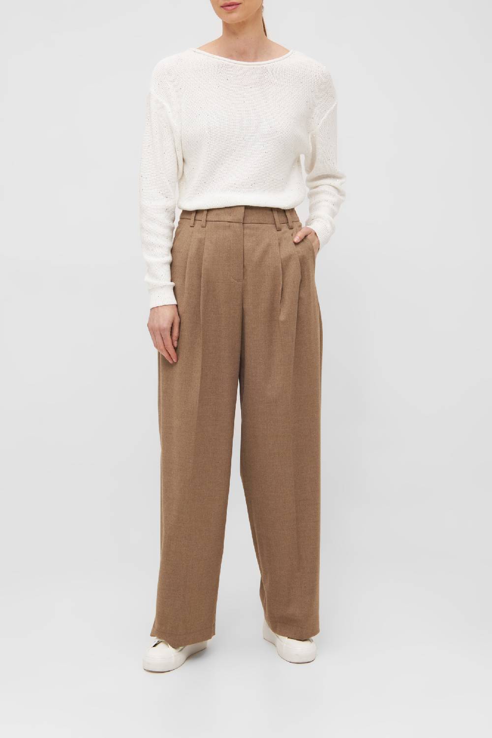 Raffaello Rossi Bundfaltenhose Wide Leg lang High Waist grau: MAYLA Begrenztes Angebot