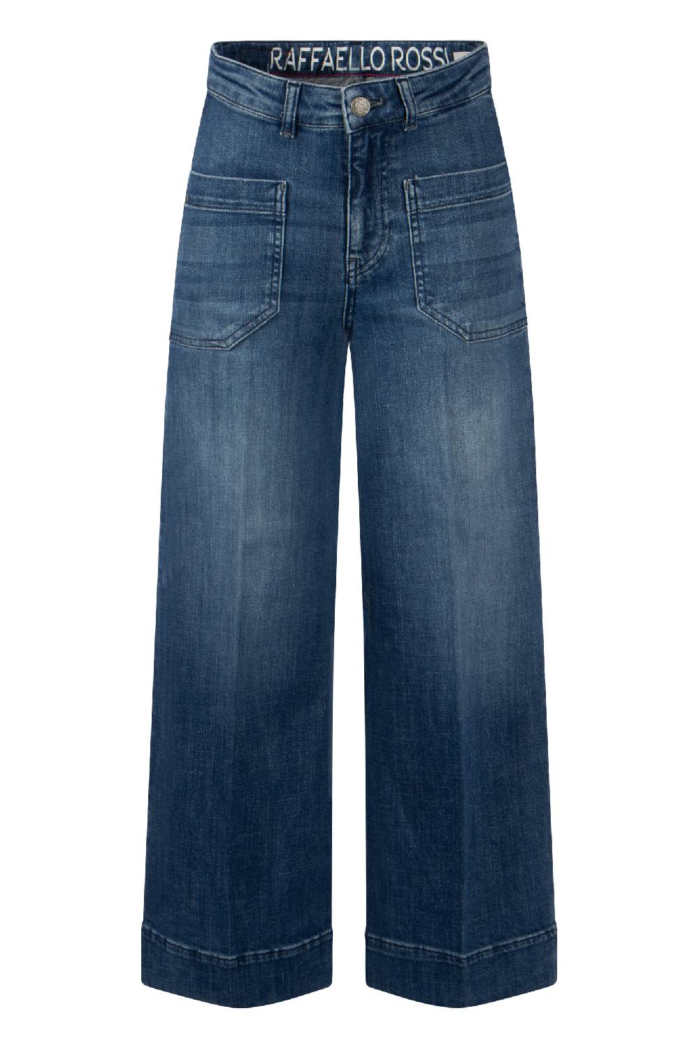 Raffaello Rossi 5-Pocket Wide Leg verkürzt -6/8 High Waist blau: MIRU 6/8 Super Sparpreis