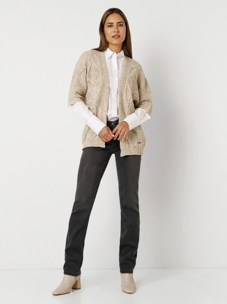 TONI Fashion Style »Haifa« sand/gold Ajour-Cardigan mit Effektgarn Weihnachtsangebot