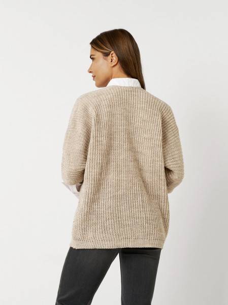 TONI Fashion Style »Haifa« sand/gold Ajour-Cardigan mit Effektgarn Weihnachtsangebot