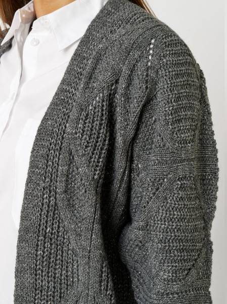 TONI Fashion Style »Haifa« grey/silver Ajour-Cardigan mit Effektgarn Osterangebot