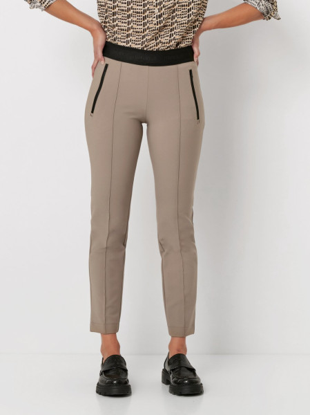 TONI Fashion Style »Jenny« taupe Schmale Businesshose mit Gummizug Valentinstagsangebot