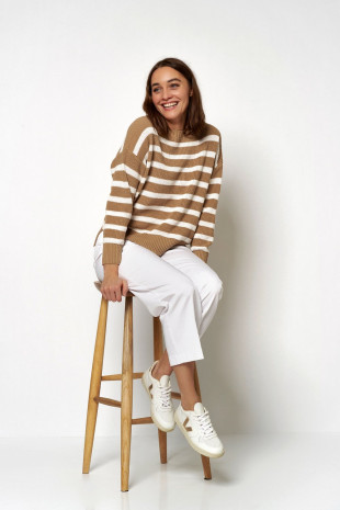 TONI Fashion Style »Inola« camel Lässiger Streifenpulli Räumungsverkauf