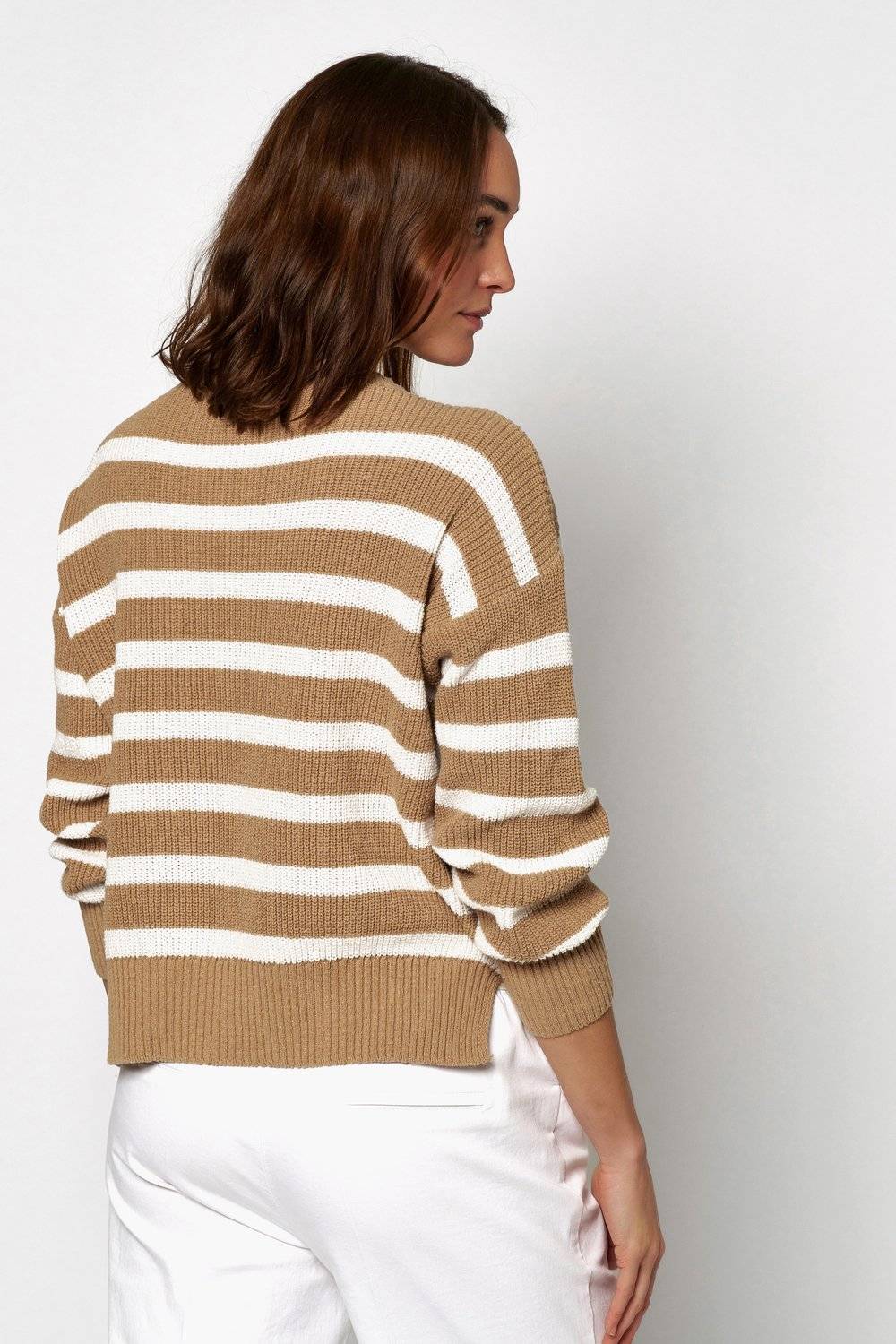TONI Fashion Style »Inola« camel Lässiger Streifenpulli Räumungsverkauf