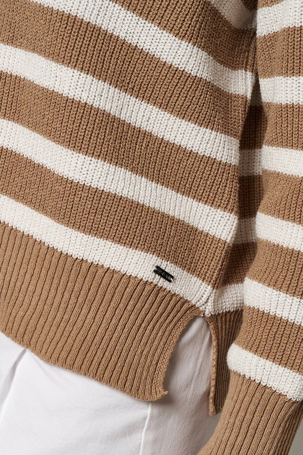 TONI Fashion Style »Inola« camel Lässiger Streifenpulli Räumungsverkauf