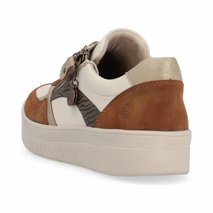 Remonte Artikelnummer D0J01-24 remonte Damen Sneaker nougatbraun-weiß Sonderangebote