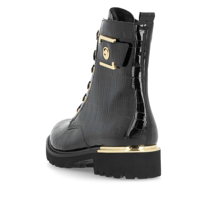 Remonte Artikelnummer D8683-00 remonte Damen Schnürstiefel lackschwarz VIP-Rabatte