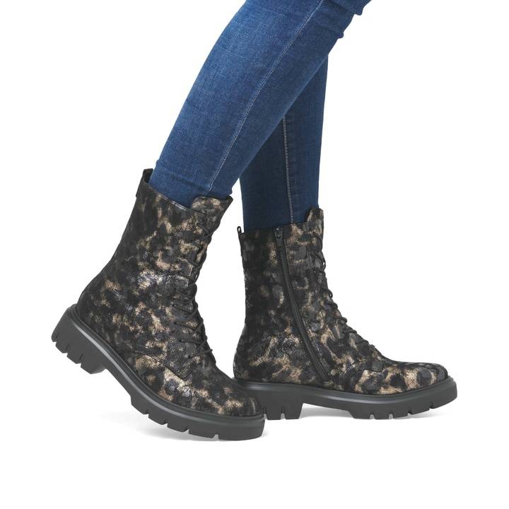 Remonte Artikelnummer D1W72-03 remonte Damen Schnürstiefel tiefschwarz-holzbraun Tiefpreis