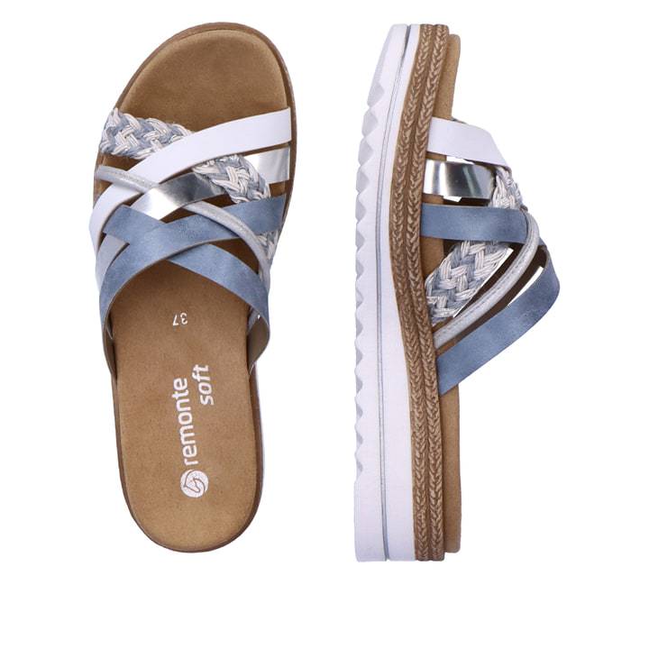 Remonte Artikelnummer D0Q50-12 remonte Damen Pantoletten pastellblau-metallic Blitzverkäufe