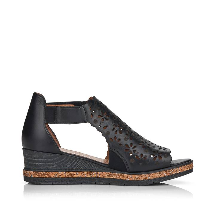 Remonte Artikelnummer D3056-01 remonte Damen Keilsandaletten asphaltschwarz Online Outlet