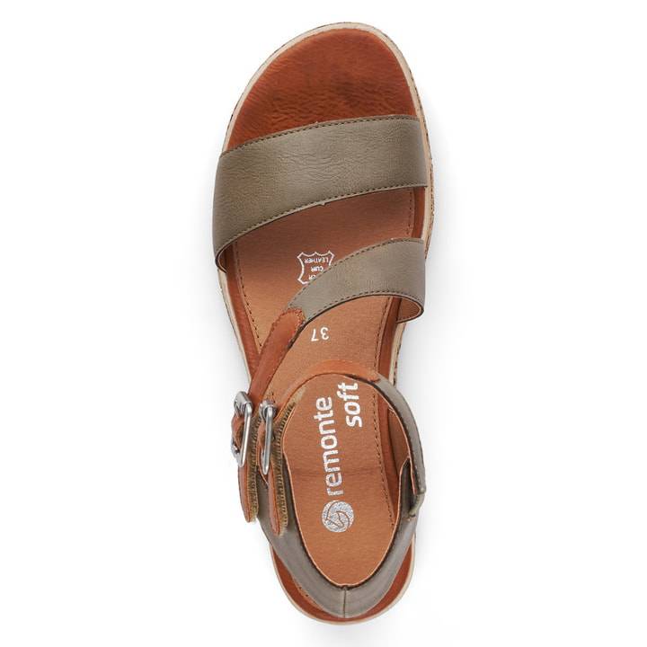 Remonte Artikelnummer D3052-54 remonte Damen Keilsandaletten olivgrün-nussbraun Bis zu 50% Rabatt