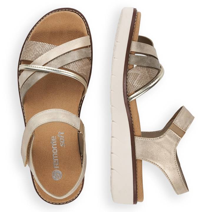 Remonte Artikelnummer D2058-90 remonte Damen Riemchensandalen hellbeige-metallic zollfrei