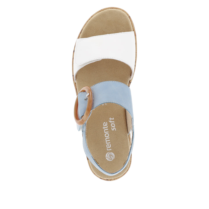 Remonte Artikelnummer R6853-10 remonte Damen Riemchensandalen babyblau-kristallweiß Fabrikpreis