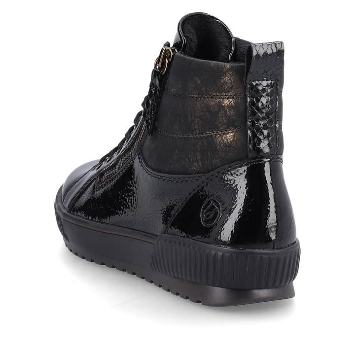 Remonte Artikelnummer D0775-01 remonte Damen Schnürschuhe schwarz-metallic Online Outlet