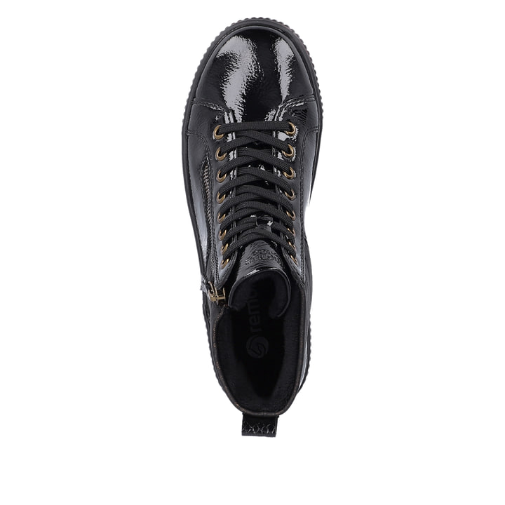 Remonte Artikelnummer D0775-01 remonte Damen Schnürschuhe schwarz-metallic Online Outlet