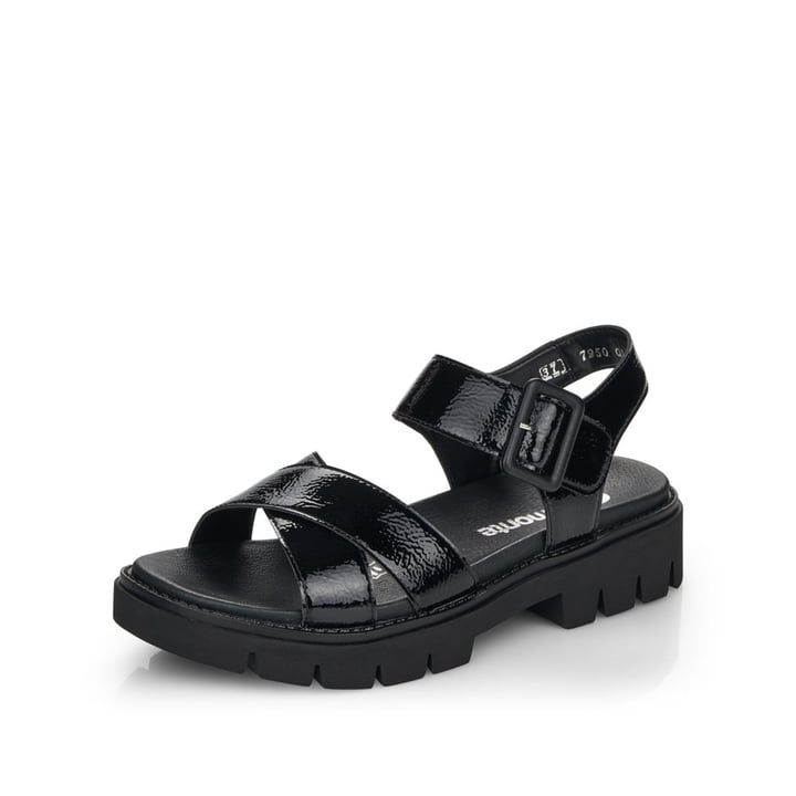 Remonte Artikelnummer D7950-01 remonte Damen Riemchensandalen glanzschwarz Blitzangebot