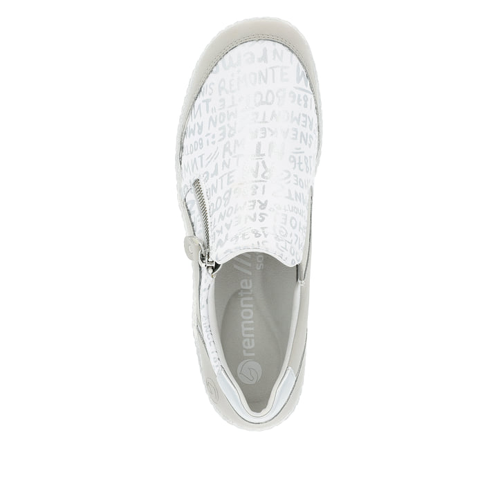 Remonte Artikelnummer R1428-80 remonte Damen Slipper silberweiß-asphaltgrau Tiefpreis