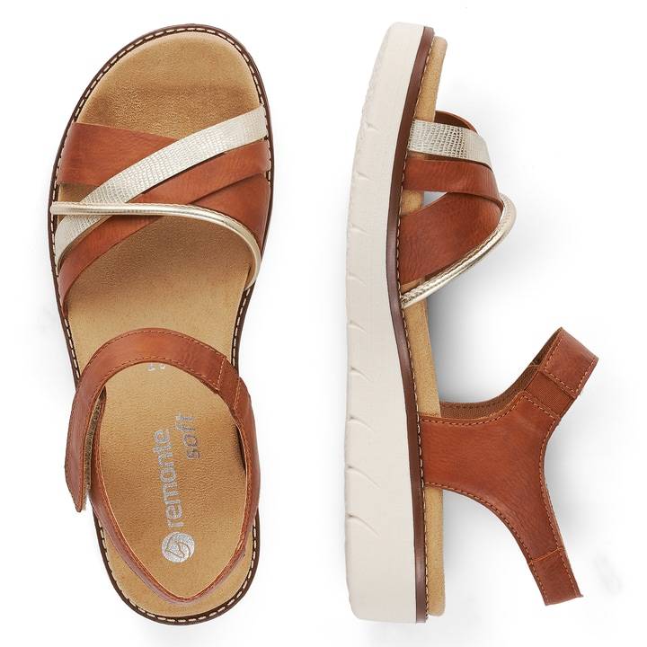Remonte Artikelnummer D2058-24 remonte Damen Riemchensandalen karamellbraun Clearance-Verkauf