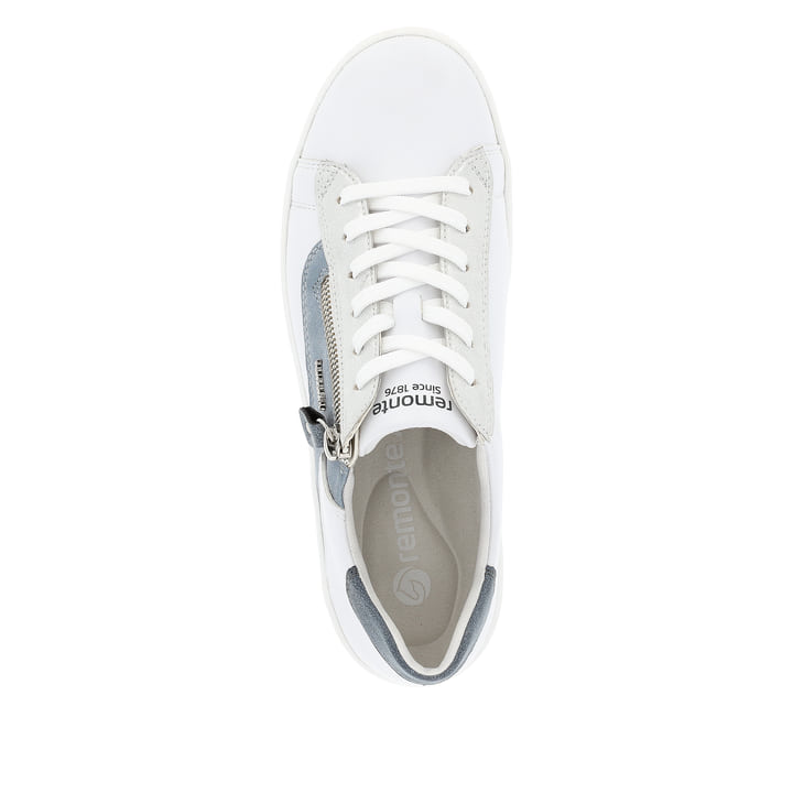 Remonte Artikelnummer D0J03-80 remonte Damen Sneaker perlweiß-metallicblau Fabrikladen