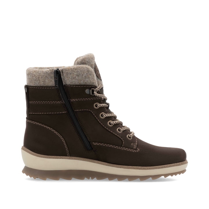 Remonte Artikelnummer R8477-25 remonte Damen Schnürstiefel dunkelbraun-sandbeige zollfrei