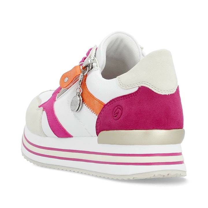 Remonte Artikelnummer D1323-80 remonte Damen Sneaker blütenweiß-fuchsia-orange Kauf eins, bekomm eins gratis