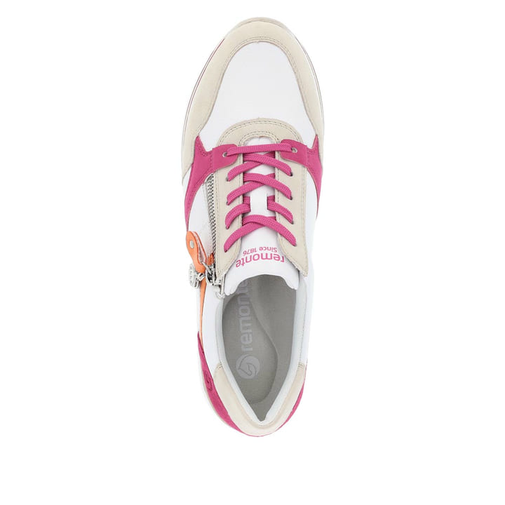 Remonte Artikelnummer D1323-80 remonte Damen Sneaker blütenweiß-fuchsia-orange Kauf eins, bekomm eins gratis