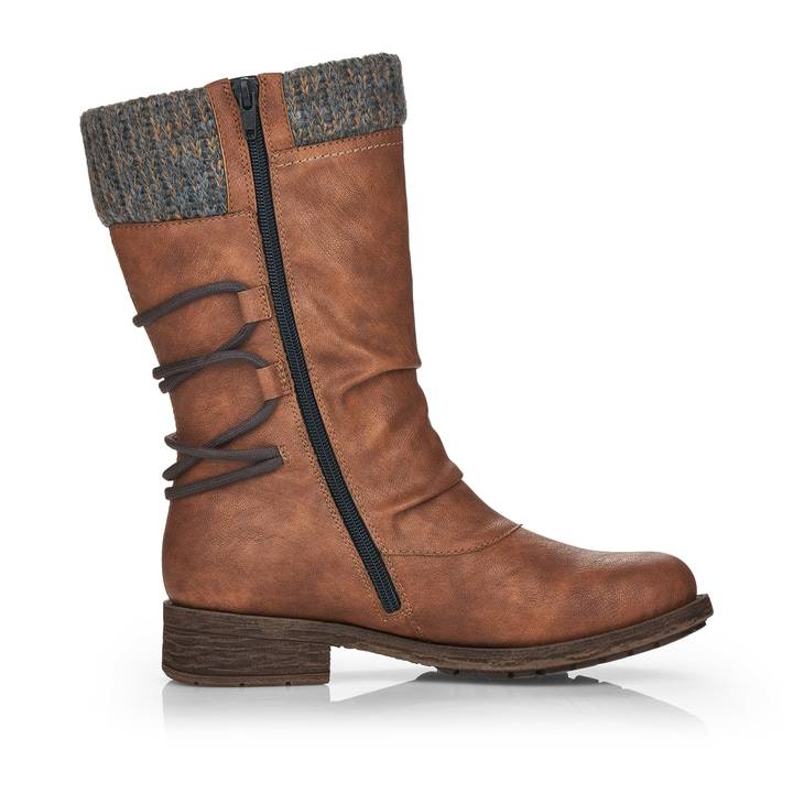 Remonte Artikelnummer D8070-25 remonte Damen Hochschaftstiefel kaffeebraun-dunkelgrau Vierteljährliche Förderung